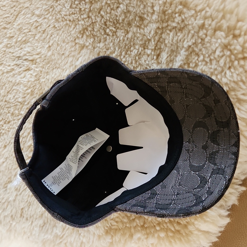 Gorgeous NWT Coach Metallic Signature Baseball Hat ⚾️ 🖤 - Picture 7 of 12